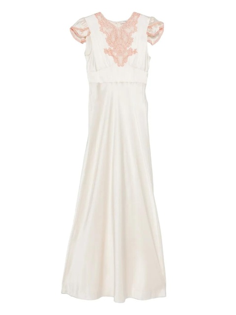 Chloé lace-detail silk maxi dress - White - zdjęcie produktu nr 1