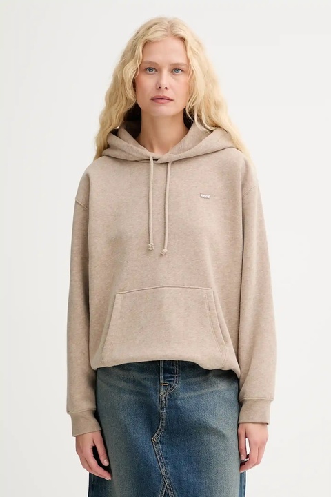 Levi's bluza damska kolor brązowy z kapturem melanżowa A5943 - zdjęcie produktu nr 1