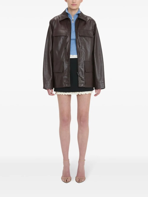 Victoria Beckham Chore leather jacket - Brown - zdjęcie produktu nr 2