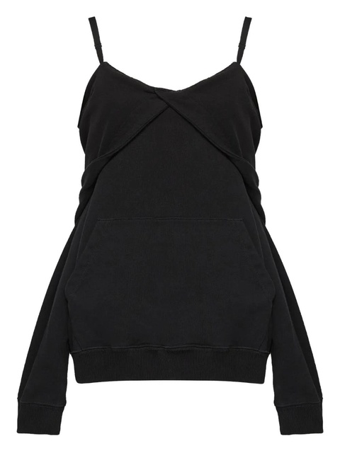 MM6 Maison Margiela off-shoulder cotton sweatshirt - Black - zdjęcie produktu nr 1