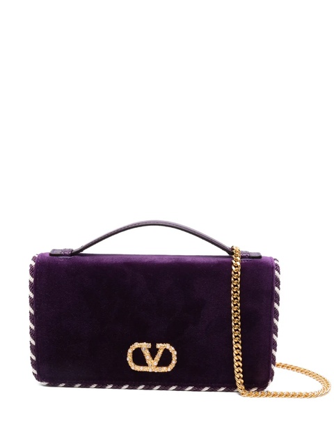 Valentino Garavani small VlLogo Signature clutch bag - Purple - zdjęcie produktu nr 1