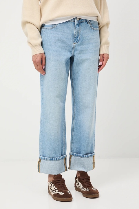 Medicine jeansy bawełniane damskie kolor niebieski - zdjęcie produktu nr 2