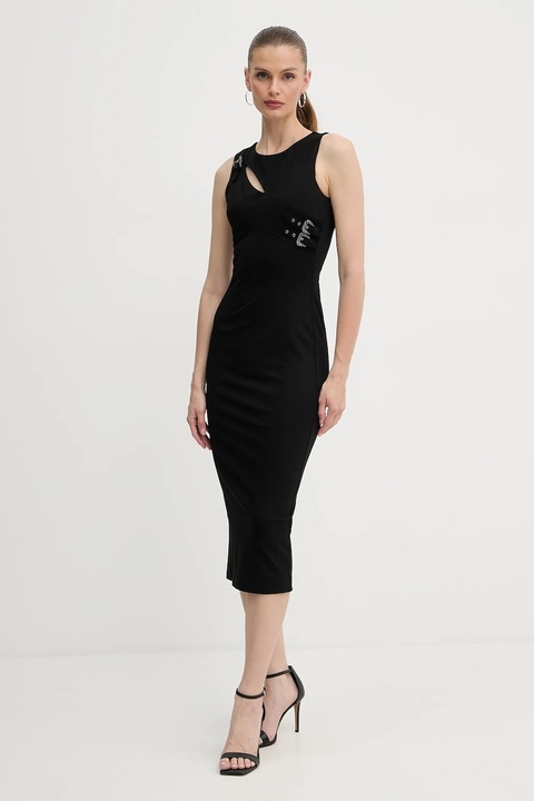 Versace Jeans Couture sukienka kolor czarny midi dopasowana 79HAO908 J0092 - zdjęcie produktu nr 1