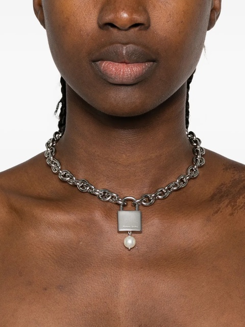Simone Rocha padlock pearl necklace - Silver - zdjęcie produktu nr 2