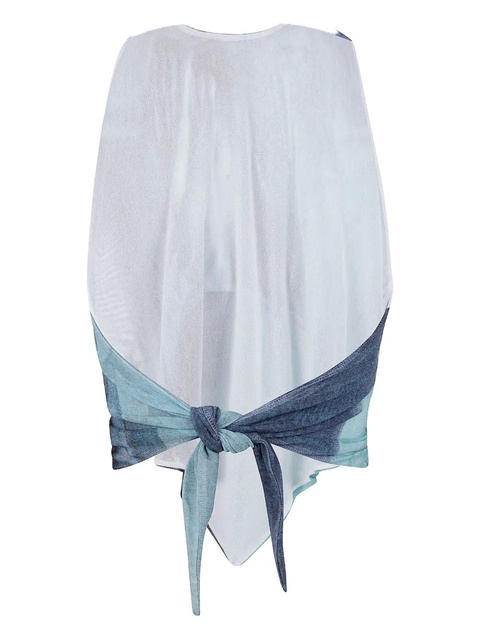 Jean Paul Gaultier tie-back abstract print top - Blue - zdjęcie produktu nr 2