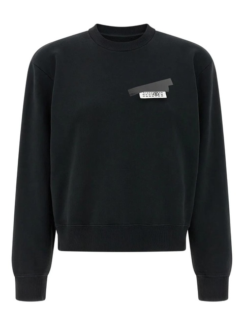 MM6 Maison Margiela brushed-tape detail sweatshirt - Black - zdjęcie produktu nr 2