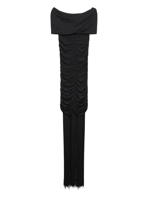 KHAITE draped fringe dress - Black - zdjęcie produktu nr 2