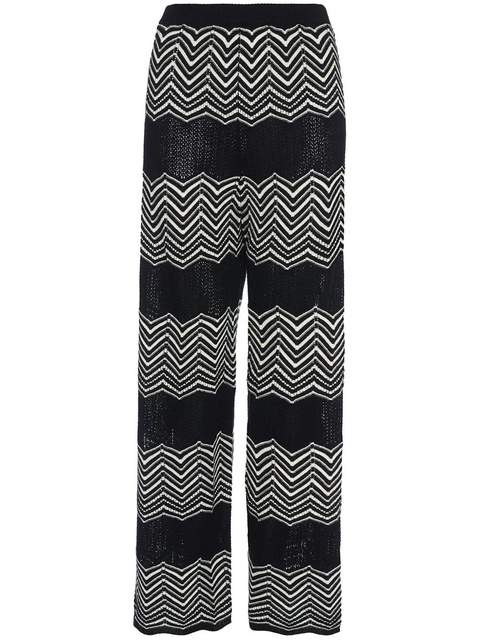 ERES Sugar chevron-pattern wide trousers - Black - zdjęcie produktu nr 1