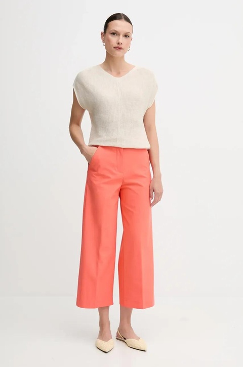 United Colors of Benetton sweter z domieszką lnu damski kolor beżowy lekki 125GD402P - zdjęcie produktu nr 2