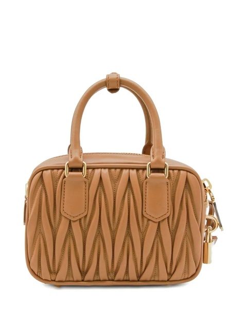 Miu Miu Arcadie Matelassé leather tote bag - Brown - zdjęcie produktu nr 1