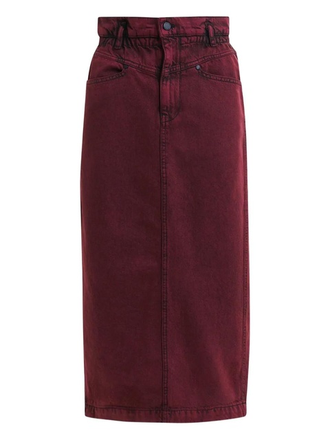 Essentiel Antwerp elasticated-waistband denim midi straight skirt - Red - zdjęcie produktu nr 1