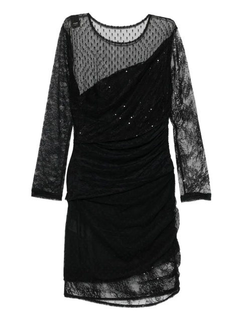 PINKO sequin-embellished mesh-upper mini dress - Black - zdjęcie produktu nr 1