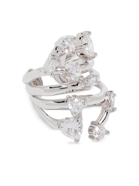 Maje rhinestone-embellished multi-row ring - Silver - zdjęcie produktu nr 1