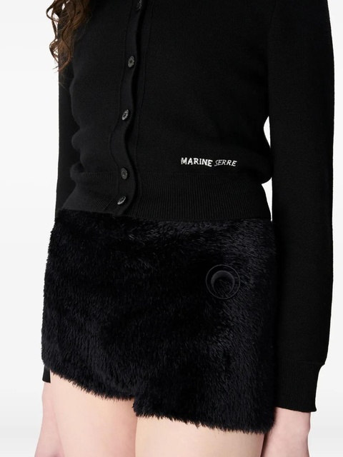 Marine Serre wool cropped cardigan - Black - zdjęcie produktu nr 2