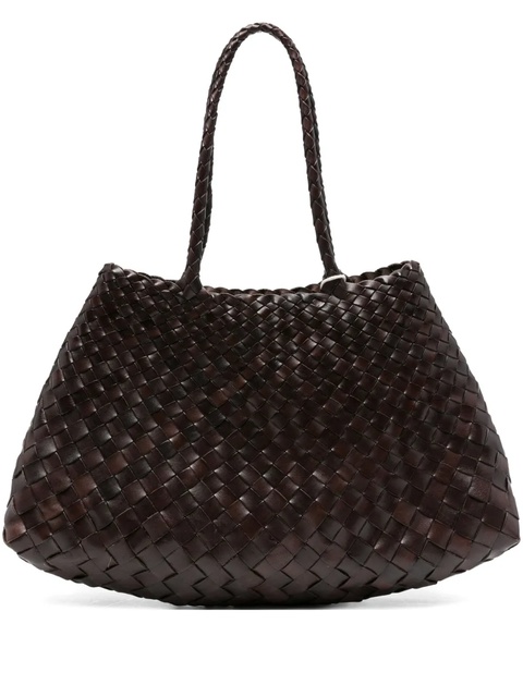 DRAGON DIFFUSION leather open-toe tote bag - Brown - zdjęcie produktu nr 1