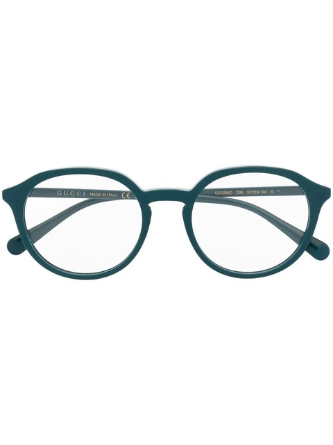 Gucci Eyewear oval Interlocking G logo glasses - Blue - zdjęcie produktu nr 1