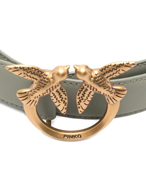 PINKO logo-buckle leather belt - Grey - zdjęcie produktu nr 2