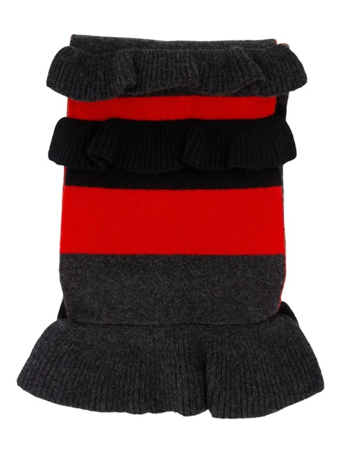Simone Rocha Daisy ruffled striped scarf - Grey - zdjęcie produktu nr 2