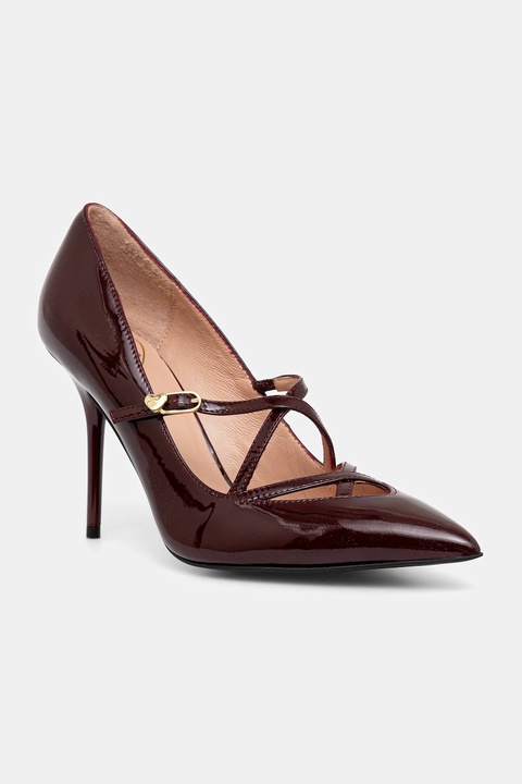 Love Moschino szpilki skórzane kolor bordowy JA10319G1NIH0556 - zdjęcie produktu nr 1