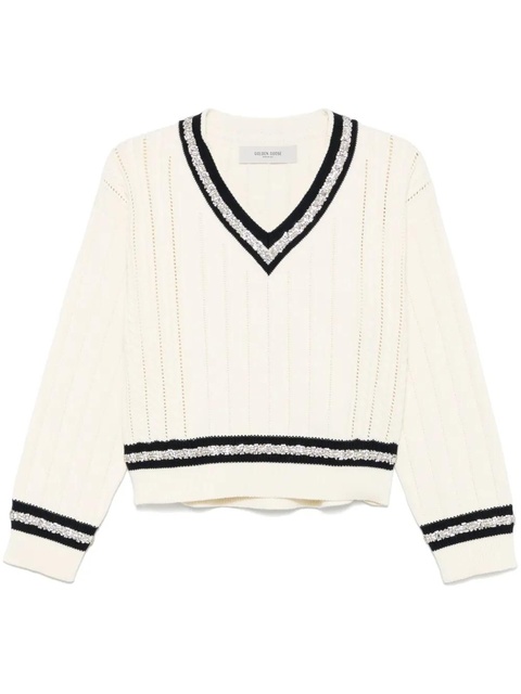 Golden Goose crystal-embellished sweater - Neutrals - zdjęcie produktu nr 1
