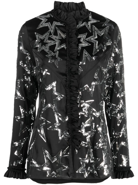 Rabanne sequin-embellished star shirt - Black - zdjęcie produktu nr 1