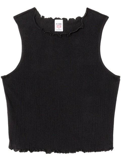 RE/DONE crinkled round-neck tank top - Black - zdjęcie produktu nr 1