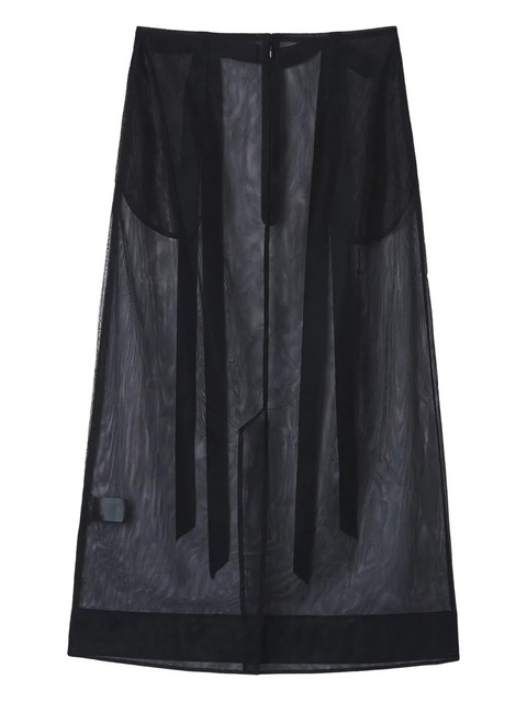 Simone Rocha ribbon-detail sheer skirt - Black - zdjęcie produktu nr 1