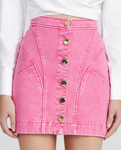 ACLER AUSTRALIA - Różowa spódnica mini z jeansu Florence - zdjęcie produktu nr 2