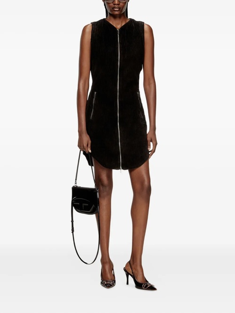 Diesel zip-front corduroy mini dress - Black - zdjęcie produktu nr 1