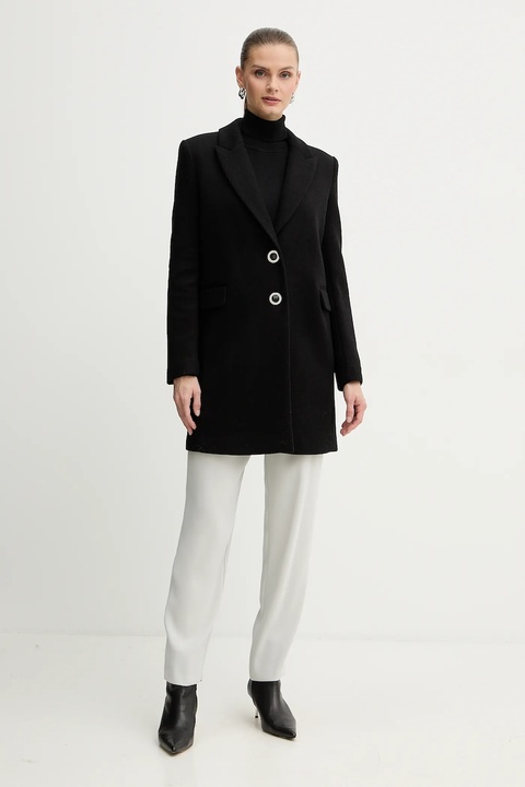 Armani Exchange spodnie damskie kolor szary proste high waist XW001269 AF16151 - zdjęcie produktu nr 1