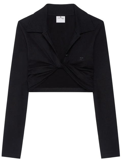 Courrèges twist-detailing top - Black - zdjęcie produktu nr 1