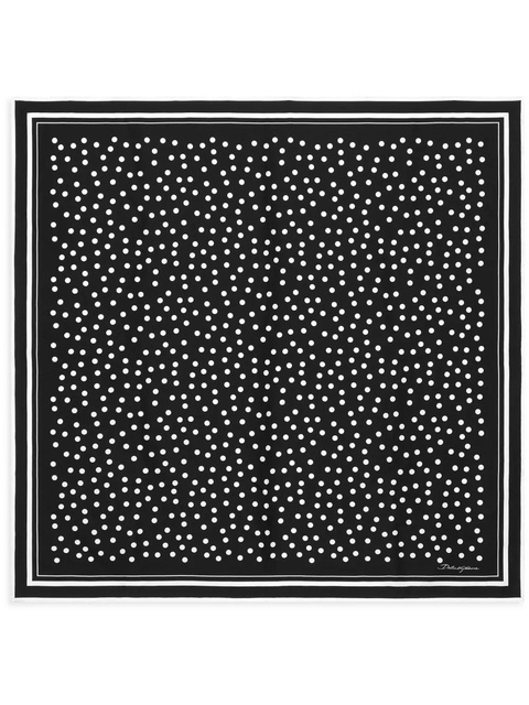 Dolce & Gabbana polka dot-print silk scarf - Black - zdjęcie produktu nr 1