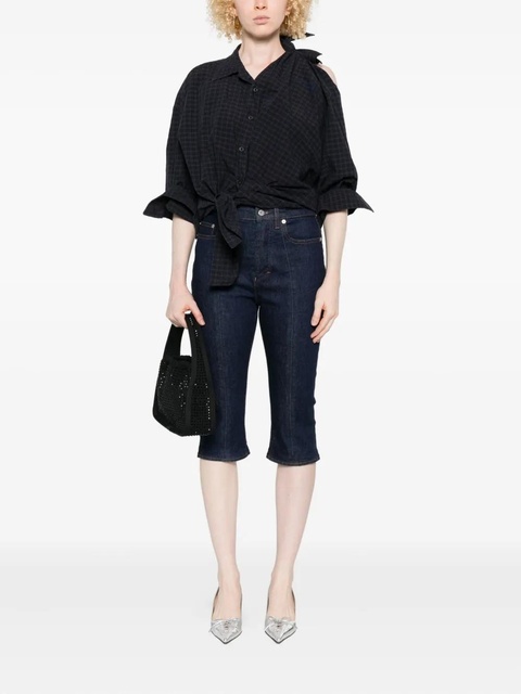 Alexander Wang knotted plaid shirt - Blue - zdjęcie produktu nr 2