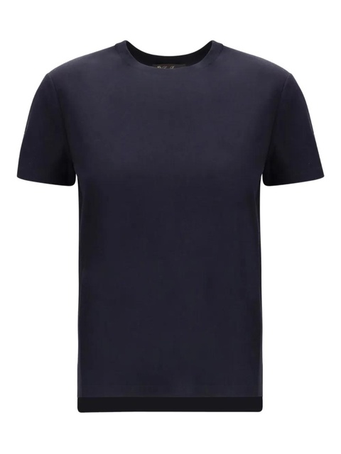 Loro Piana crew-neck cotton T-shirt - Blue - zdjęcie produktu nr 1