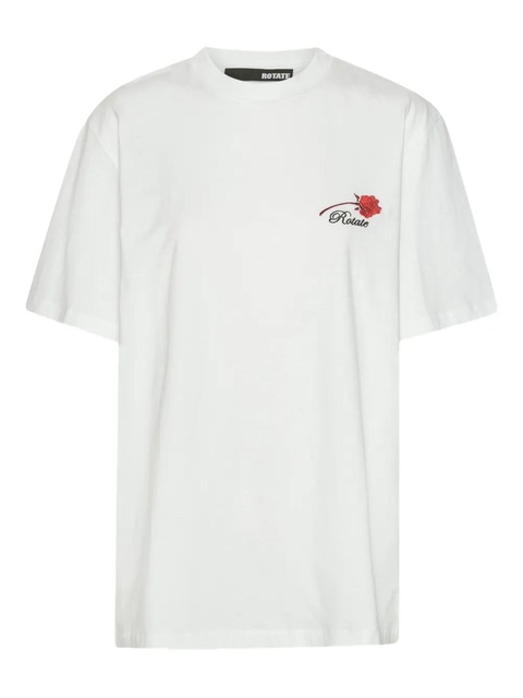 ROTATE BIRGER CHRISTENSEN logo-embroidery organic-cotton T-shirt - White - zdjęcie produktu nr 1