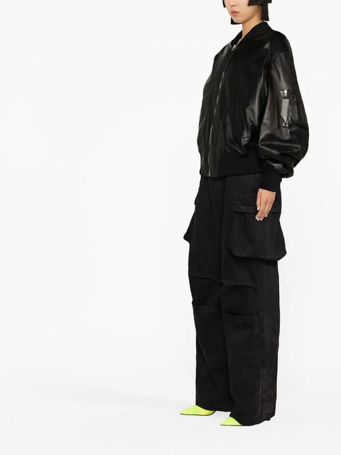 The Attico leather bomber jacket - Black - zdjęcie produktu nr 2