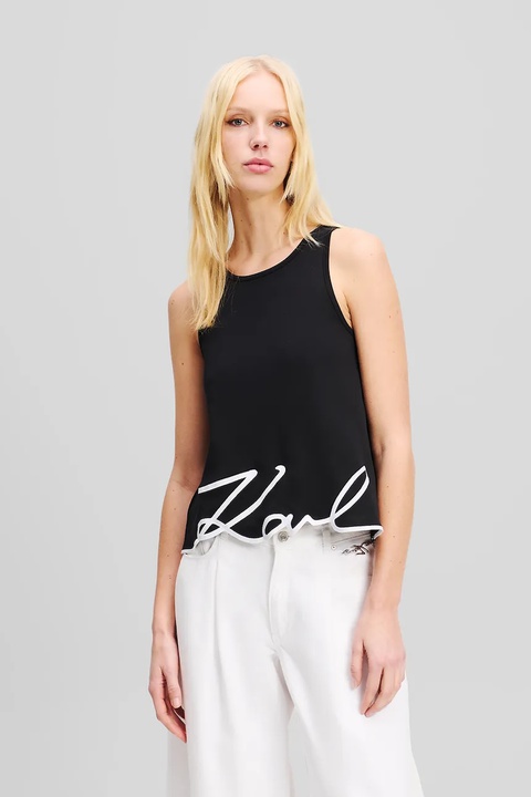 Karl Lagerfeld top bawełniany kolor czarny A2W17066 - zdjęcie produktu nr 1
