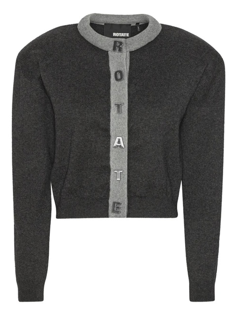 ROTATE BIRGER CHRISTENSEN logo-lettering cardigan - Grey - zdjęcie produktu nr 2