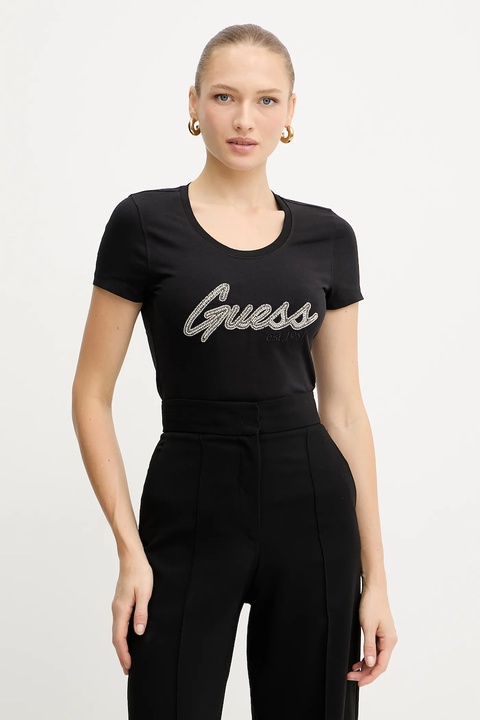 Guess t-shirt damski kolor czarny W5YI16 J1314 - zdjęcie produktu nr 1