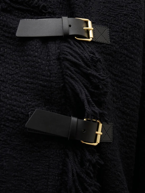 ISABEL MARANT fringed buckled poncho - Black - zdjęcie produktu nr 2