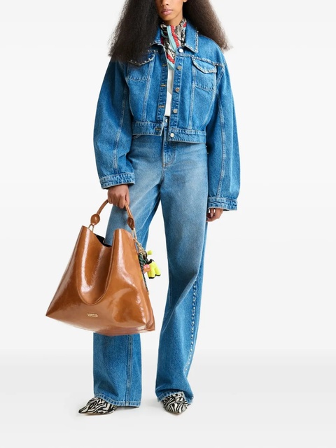 Essentiel Antwerp pearl-embellished denim jacket - Blue - zdjęcie produktu nr 1