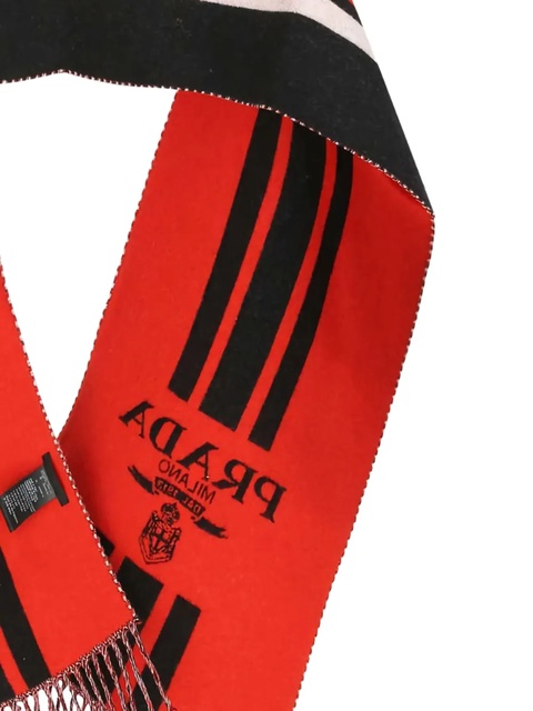 Prada striped logo scarf - Black - zdjęcie produktu nr 2