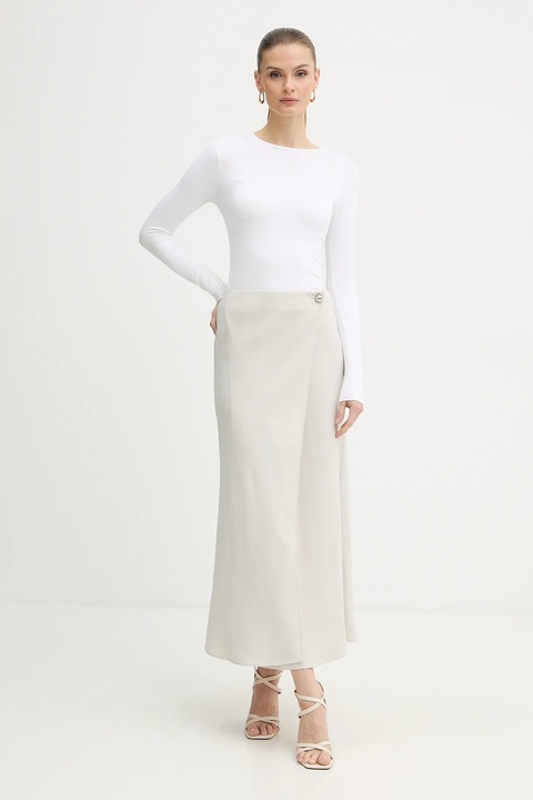 Armani Exchange spódnica kolor beżowy maxi prosta XW001243 AF16125 - zdjęcie produktu nr 2