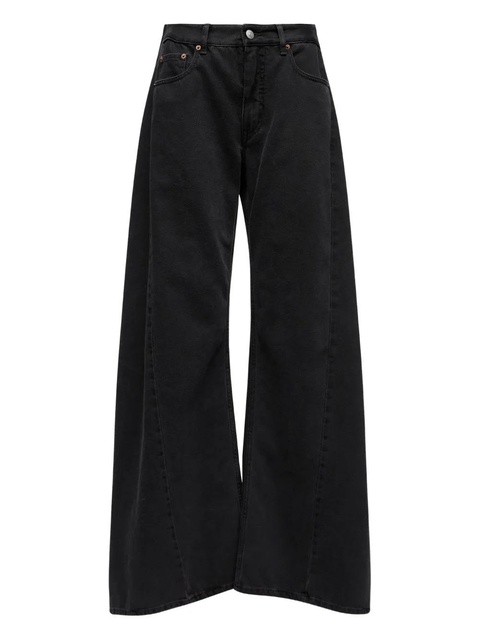 MM6 Maison Margiela five-pocket draped jeans - Black - zdjęcie produktu nr 1