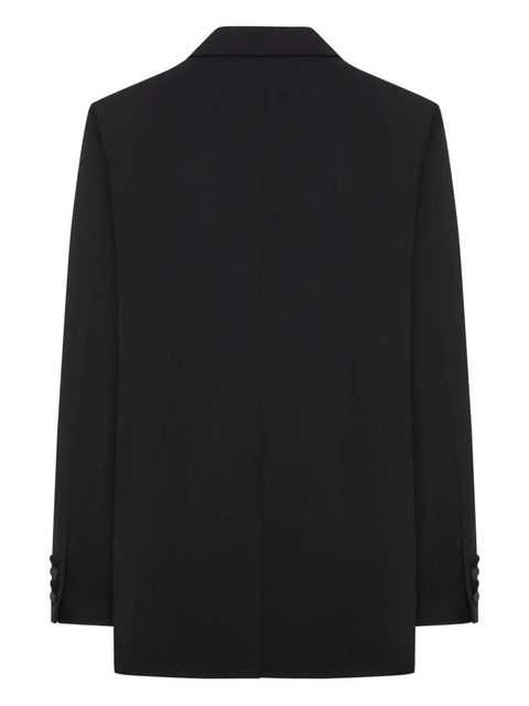 Saint Laurent satin-lapels double-breasted blazer - Black - zdjęcie produktu nr 2