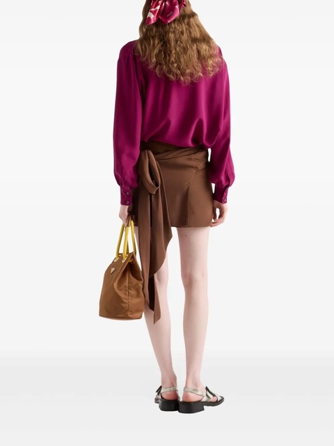 Prada crepe de Chine mini skirt - Brown - zdjęcie produktu nr 2