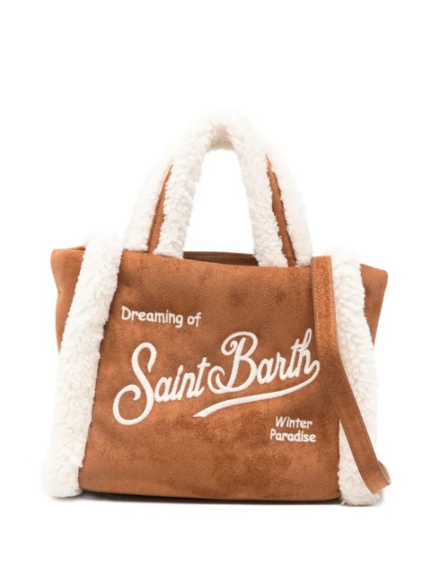 MC2 Saint Barth mini Vanity shearling-trim tote bag - Brown - zdjęcie produktu nr 1
