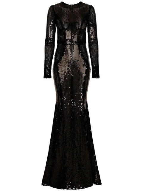 Dolce & Gabbana corset-detail sequinned gown - Black - zdjęcie produktu nr 1