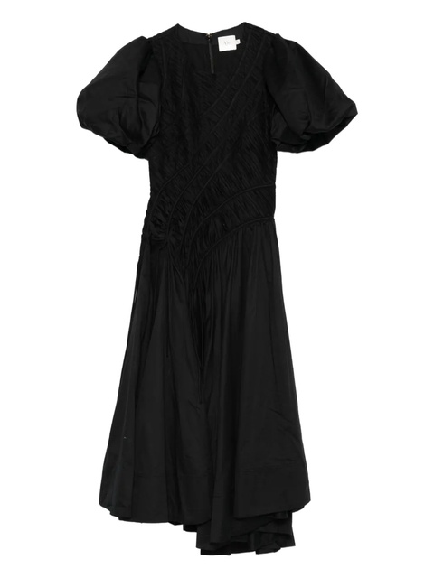 Aje puff-sleeved smocked midi dress - Black - zdjęcie produktu nr 1