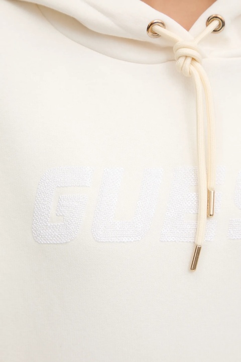 Guess bluza AELIA damska kolor beżowy z kapturem z aplikacją V5BQ12 KB681 - zdjęcie produktu nr 2